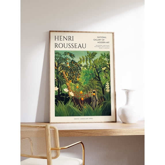 Henri Rousseau Exotic Landscape Poster, Jungle Animal Art Print ...