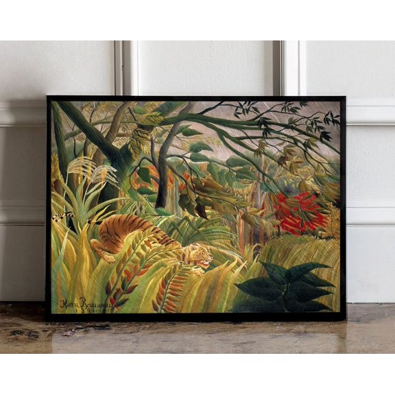 Henri Rousseau Print, Henri Rousseau Poster, Tropical Botanical Jungle Print, Equatorial Jungle Print, Exhibition poster, 12x18 UNFRAMED