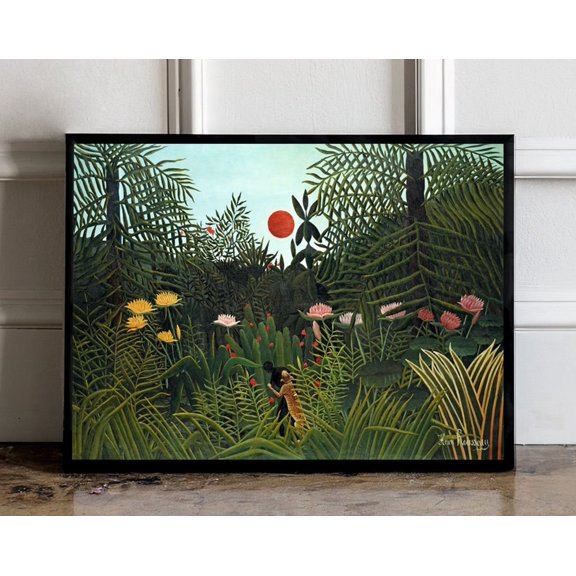 Henri Rousseau Print, Henri Rousseau Poster, Tropical Botanical Jungle Print, Equatorial Jungle Print, Exhibition poster, 24x36 UNFRAMED