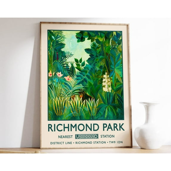 Henri Rousseau Print, Richmond Park Print, London Print, Rousseau Poster, Vintage Poster Wall Art, Modern Wall Decor, 24x36 UNFRAMED