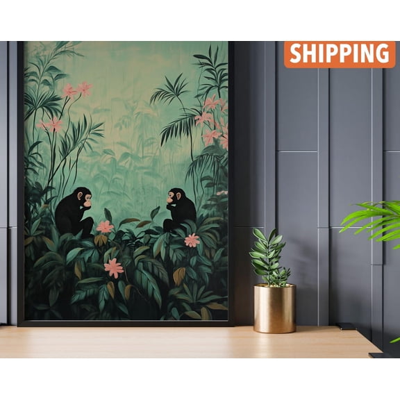 Henri Rousseau Print Rousseau Poster Tropical Jungle Monkeys Decor Botanical Print Exotic Jungle Poster Vintage Wall Art