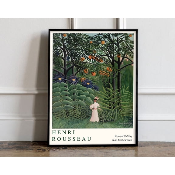 Henri Rousseau Woman walking in the forest print, Henri Rousseau print, Henri Rousseau poster, Tropical wall art, Tropical exhibition poster, 8x12 UNFRAMED