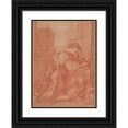 thumbnail image 1 of Henri Simon Thomassin 11x14 Black Ornate Wood Framed Double Matted Museum Art Print Titled: Melancholia (ca. 1729-40), 1 of 5