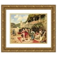 thumbnail image 1 of Henri Victor Lesur 24x20 Gold Ornate Framed and Double Matted Museum Art Print Titled - The Garden Party, 1 of 4