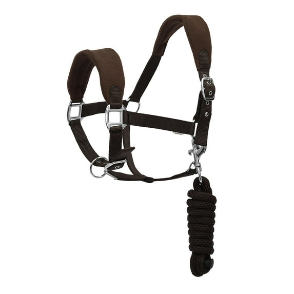 Henri de Rivel Ergonomic Comfort Halter and Lead Rope Set-Brown-Pony