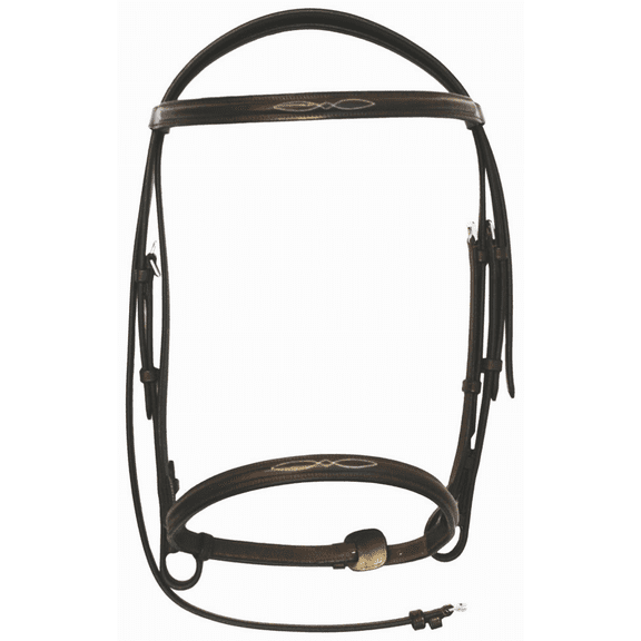 Henri de Rivel HDR Adv Fancy Raised Snaffle Leather Bridle with Laced Reins