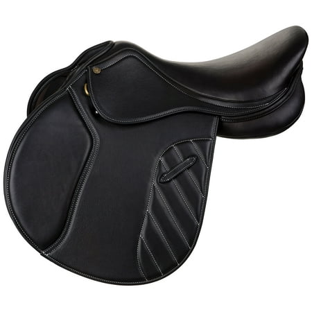 Henri de Rivel Synergy Plus Saddle- Flocked, Havana, 17.5