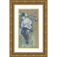 thumbnail image 1 of Henri de Toulouse-Lautrec 11x18 Gold Ornate Wood Frame and Double Matted Museum Art Print Titled - Jane Avril Dancing (circa 1892), 1 of 4