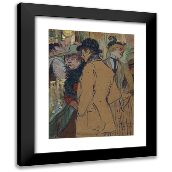 Henri de Toulouse-Lautrec 12x14 Black Modern Framed Museum Art Print Titled - Alfred La Guigne (1894)