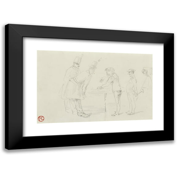 Henri de Toulouse-Lautrec 14x11 Black Modern Framed Museum Art Print Titled - At the Photographer (circa 1881-82)