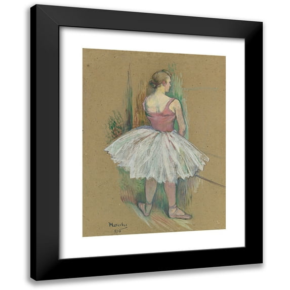 Henri de Toulouse-Lautrec 14x18 Black Modern Framed Museum Art Print Titled - Dancer at the Back View (1890)