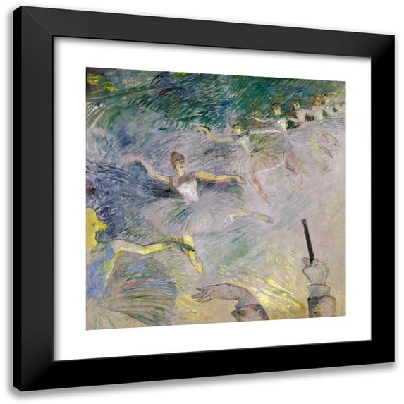 Henri de Toulouse-Lautrec 15x15 Black Modern Framed Museum Art Print Titled - Ballet Dancers (1885)