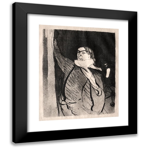 Henri de Toulouse-Lautrec 15x18 Black Modern Framed Museum Art Print Titled - Aristide Bruant (1893)