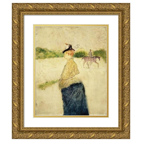 Henri de Toulouse-Lautrec 15x18 Gold Ornate Wood Frame and Double Matted Museum Art Print Titled - Emilie (Late 1890s)