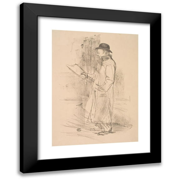 Henri de Toulouse-Lautrec 18x24 Black Modern Framed Museum Art Print Titled - Gemier Profit Program (1896 - 1897)