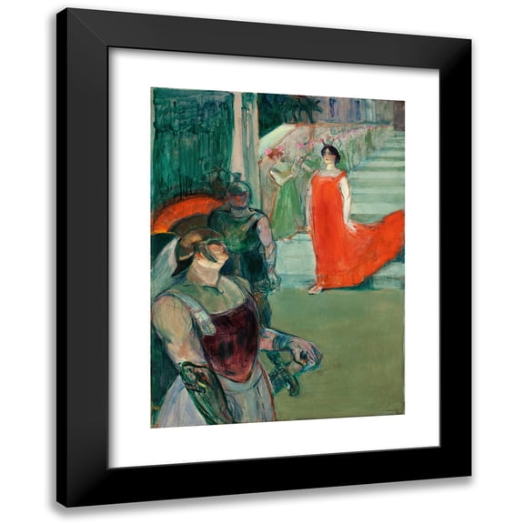 Henri de Toulouse-Lautrec 19x24 Black Modern Framed Museum Art Print Titled - The Opera ‘Messalina’ at Bordeaux (Messaline Descends the Staircase Bordered by Extras) (1900-1901)