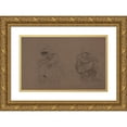 thumbnail image 1 of Henri de Toulouse-Lautrec 24x16 Gold Ornate Framed and Double Matted Museum Art Print Titled - Seated Women Studies, 1 of 4