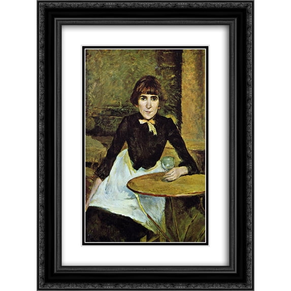 Henri de Toulouse Lautrec 2x Matted 20x24 Black Ornate Framed Art Print 'At La Bastille (Portrait of Jeanne Wenz)'