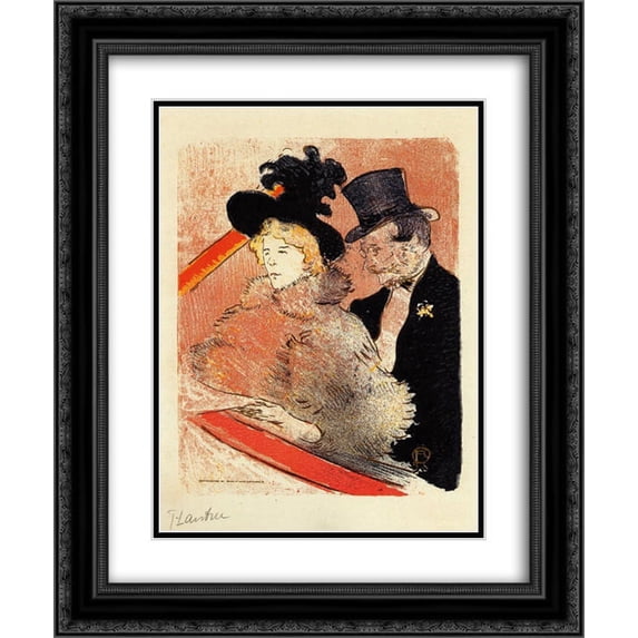 Henri de Toulouse Lautrec 2x Matted 20x24 Black Ornate Framed Art Print 'At the Concert'