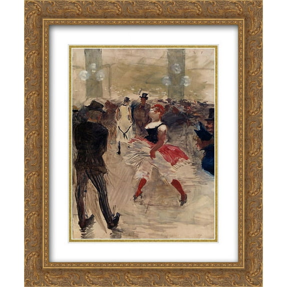 Henri de Toulouse Lautrec 2x Matted 20x24 Gold Ornate Framed Art Print 'A l Elysee Montmartre'
