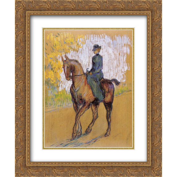 Henri de Toulouse Lautrec 2x Matted 20x24 Gold Ornate Framed Art Print 'Amazone'