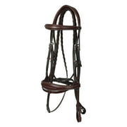 Henri de rivel Jamaika Pro Anatomical Fancy Raised Wide Flash Noseband Bridle with Raised laced reins-Australian Nut-Pony