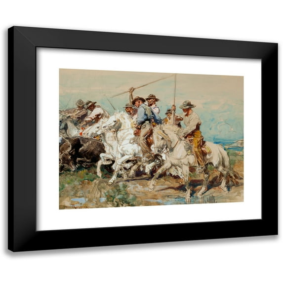 Henri Émilien Rousseau 18x15 Black Modern Framed Museum Art Print Titled - Preparing for Battle (1929)