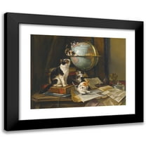 Henriëtte Ronner-Knip 14x12 Black Modern Framed Museum Art Print Titled - The Globetrotters
