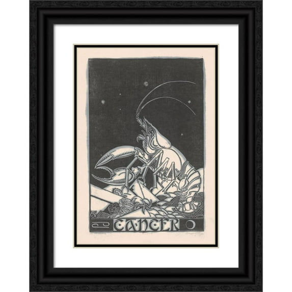 Henri van der Stok 11x14 Black Ornate Wood Framed Double Matted Museum Art Print Titled: Stafts Cancer (1880 - 1946)