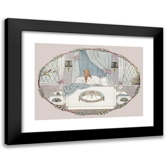 Henriëtte Willebeek le Mair 18x14 Black Modern Framed Museum Art Print Titled - Little Songs of Long Ago - More Old Nursery Rhymes Pl 15 (1912)