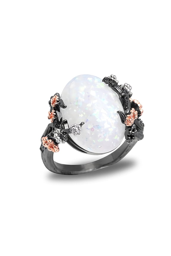 Henrietta Fire Opal Engagement Ring for Women Promise Ginger Lyne Collection