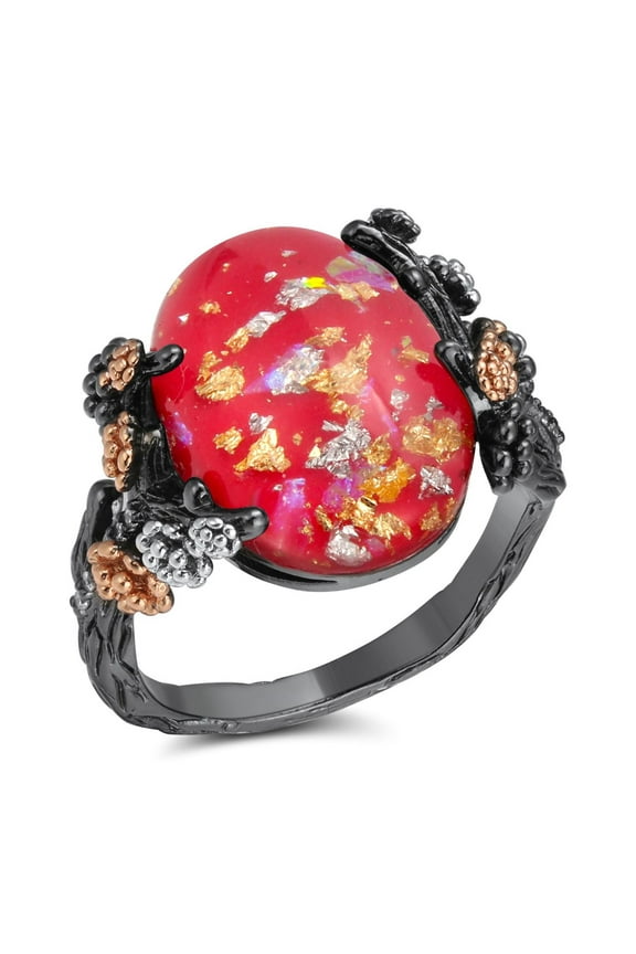 Henrietta Fire Opal Engagement Ring for Women Promise Ginger Lyne Collection