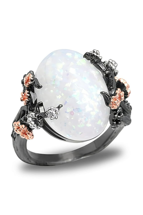 Henrietta Fire Opal Engagement Ring for Women Promise Ginger Lyne Collection