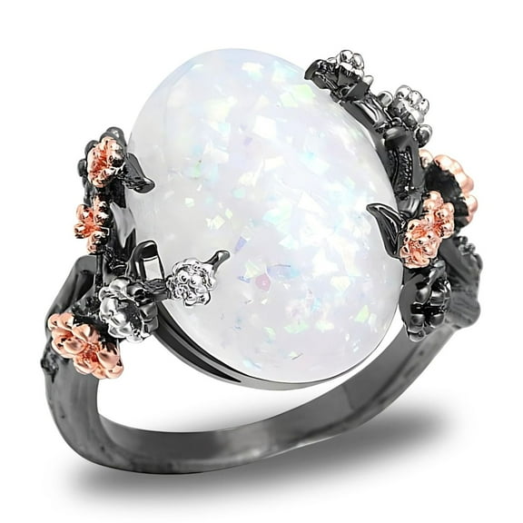 Henrietta Fire Opal Engagement Ring for Women Promise Ginger Lyne Collection