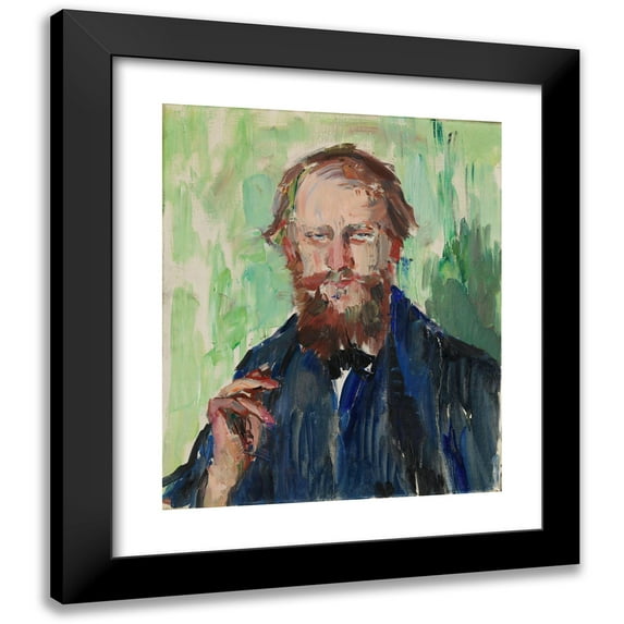 Henrik Lund 15x18 Black Modern Framed Museum Art Print Titled - Portrait of the Danish Art Dealer M. Grosell (ca. 1909)