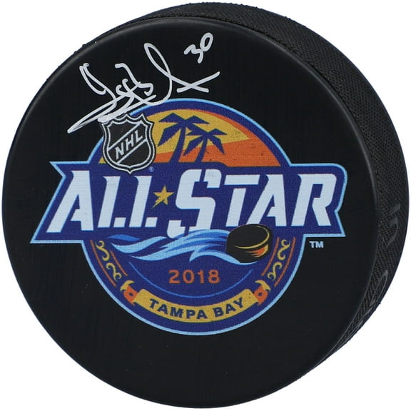 Henrik Lundqvist New York Rangers Autographed 2018 NHL All-Star Game Logo Puck