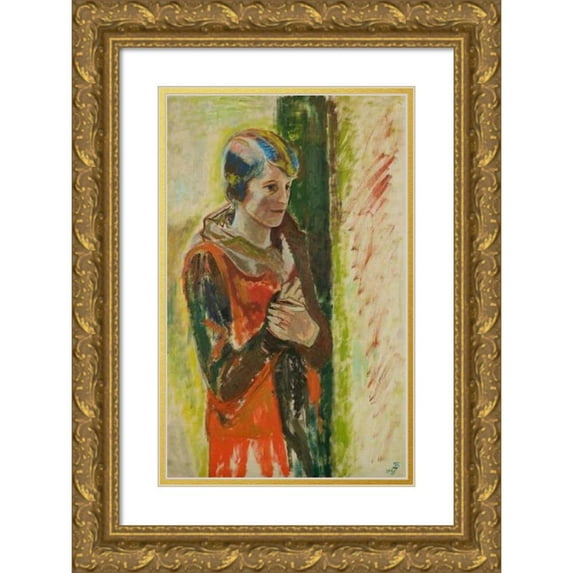 Henrik Sørensen 11x14 Gold Ornate Wood Frame and Double Matted Museum Art Print Titled - Portrait Study (1936)