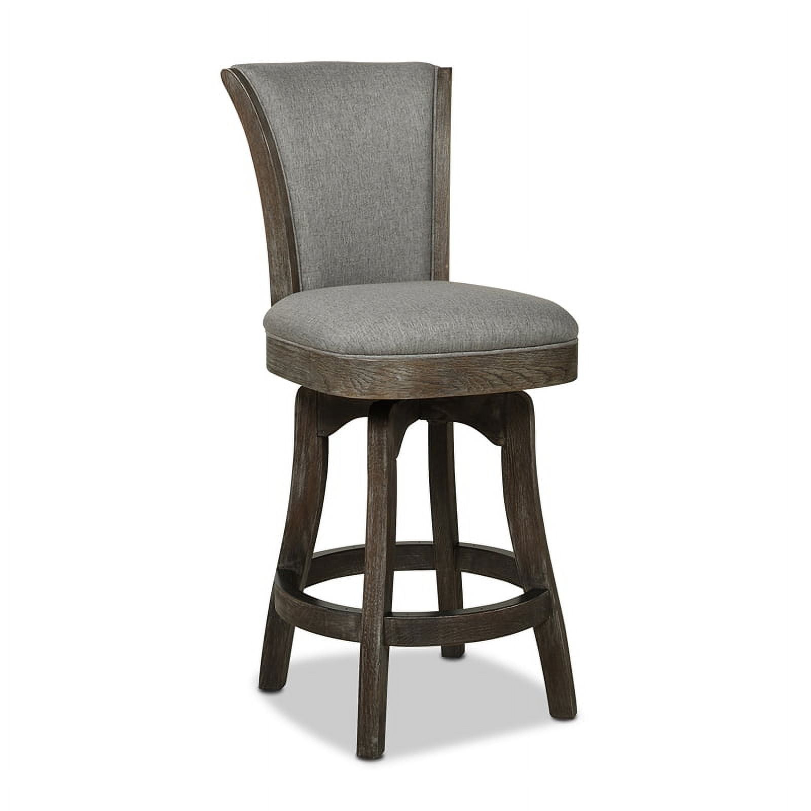 Henry Heathered Grey Oak 27" Swivel Counter Height Bar Stool