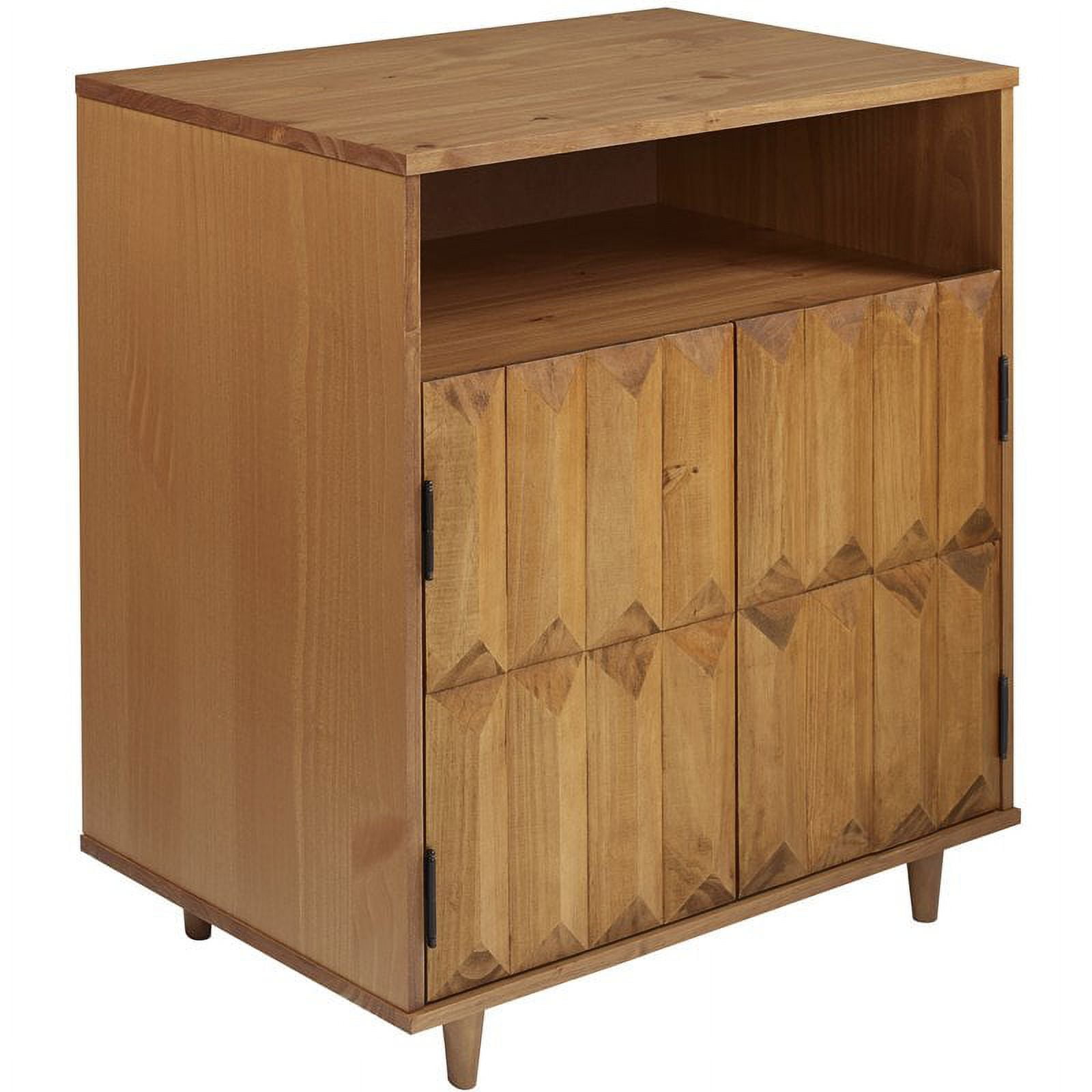 Henry 30" Solid Wood Detailed Door Accent Cabinet in Caramel