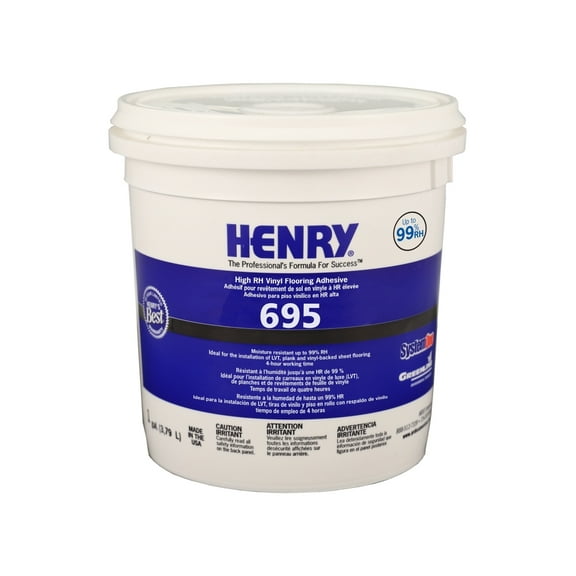 Henry Vinyl Floor Adhesive 695 - High RH, Pressure Sensitive - 1 Gal