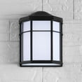 thumbnail image 1 of JONATHAN Y Henry 7.75" Outdoor Frosted Acrylic/Metal Integrated LED Wall Sconce, Black/White, 1 of 6