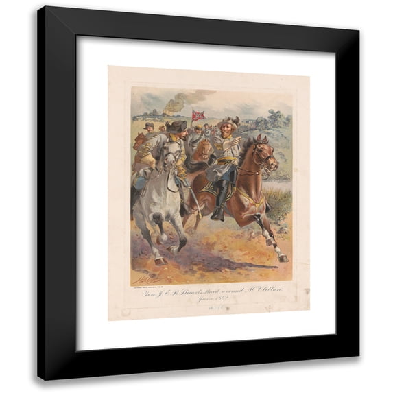 Henry Alexander Ogden 15x18 Black Modern Framed Museum Art Print Titled - Gen. J.E.B. Stuart's Raid Around Mcclellan, June 1862 (1900)