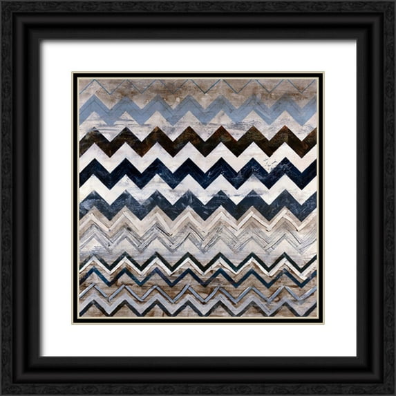 Henry, Alexys 15x15 Black Ornate Wood Framed with Double Matting Museum Art Print Titled - Zig Zag IV