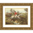 thumbnail image 1 of Henry, Alken 18x14 Gold Ornate Wood Framed with Double Matting Museum Art Print Titled - The English Hunt I, 1 of 4