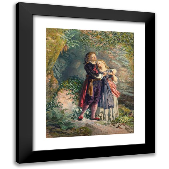 Henry Anelay 20x24 Black Modern Framed Museum Art Print Titled - Ferdinand and Miranda, from ‘The Tempest’