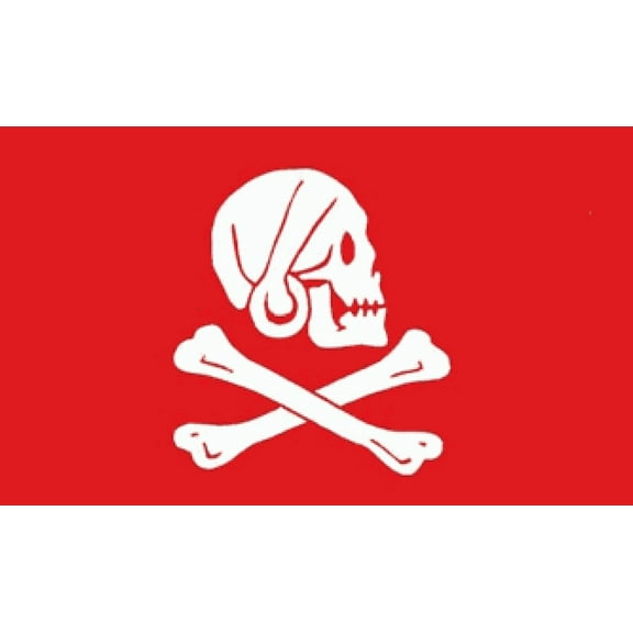 Henry Avery Red Pirate Flag Jolly Roger Skull Crossbones Banner Ship 3x5 Foot