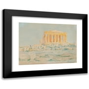 Henry Bacon 14x11 Black Modern Framed Museum Art Print Titled - The Parthenon, West Facade