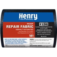 Henry 181 Roof Repair Fabric Asphalt Sat Patching Fabric - Black Resin Coated Fiberglass Patch - 6in. x 150