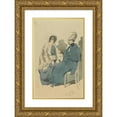thumbnail image 1 of Henry Bonaventure Monnier 11x14 Gold Ornate Wood Frame and Double Matted Museum Art Print Titled - Kurassier with Helmet and Blue Cloak, Sitting Next to an Old Lady in Travel Toilet (1839), 1 of 4