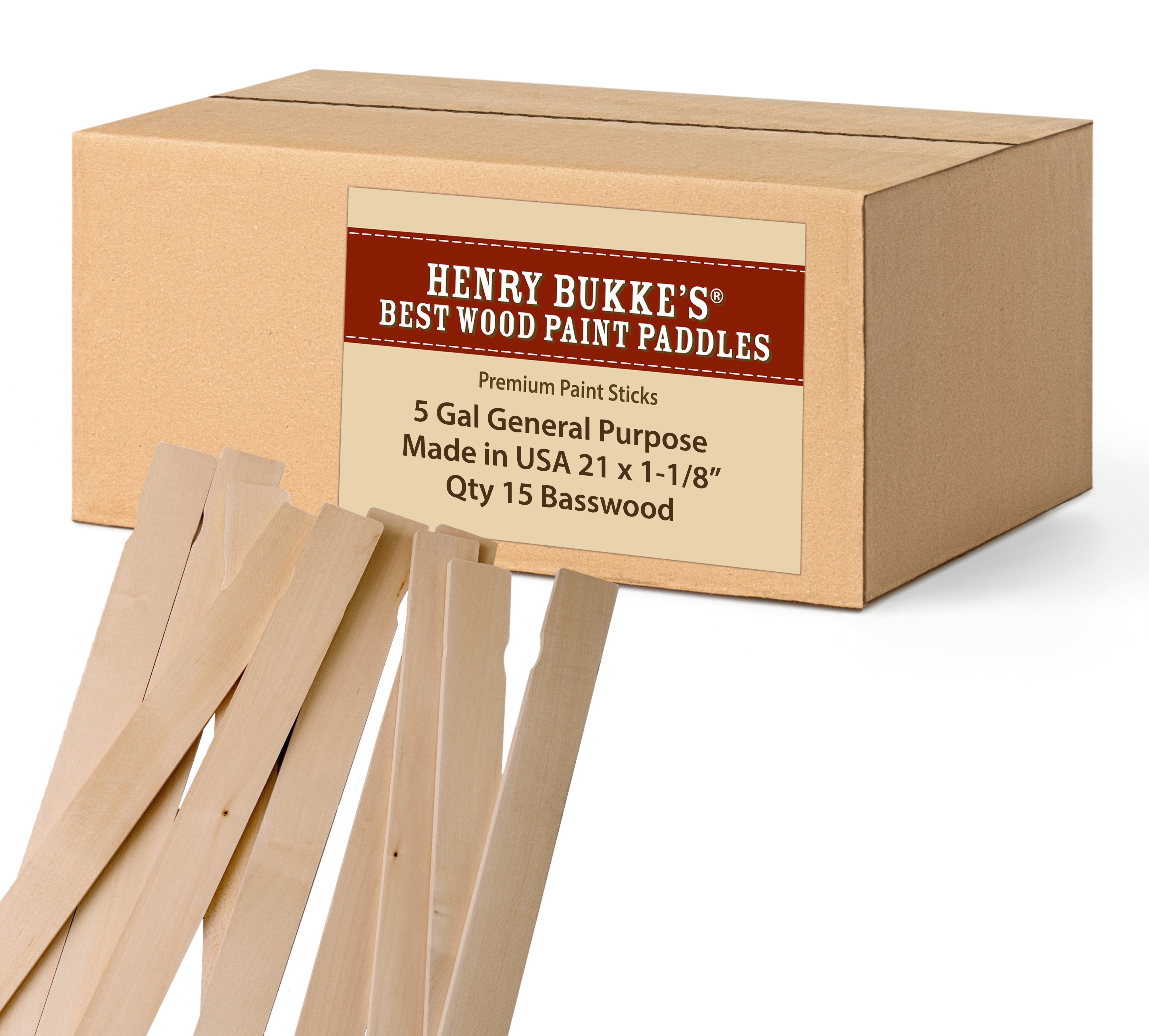 Henry Bukke's Best 15 Count 21 in. x 1-1/8 in. Paint Stir Sticks – Long ...